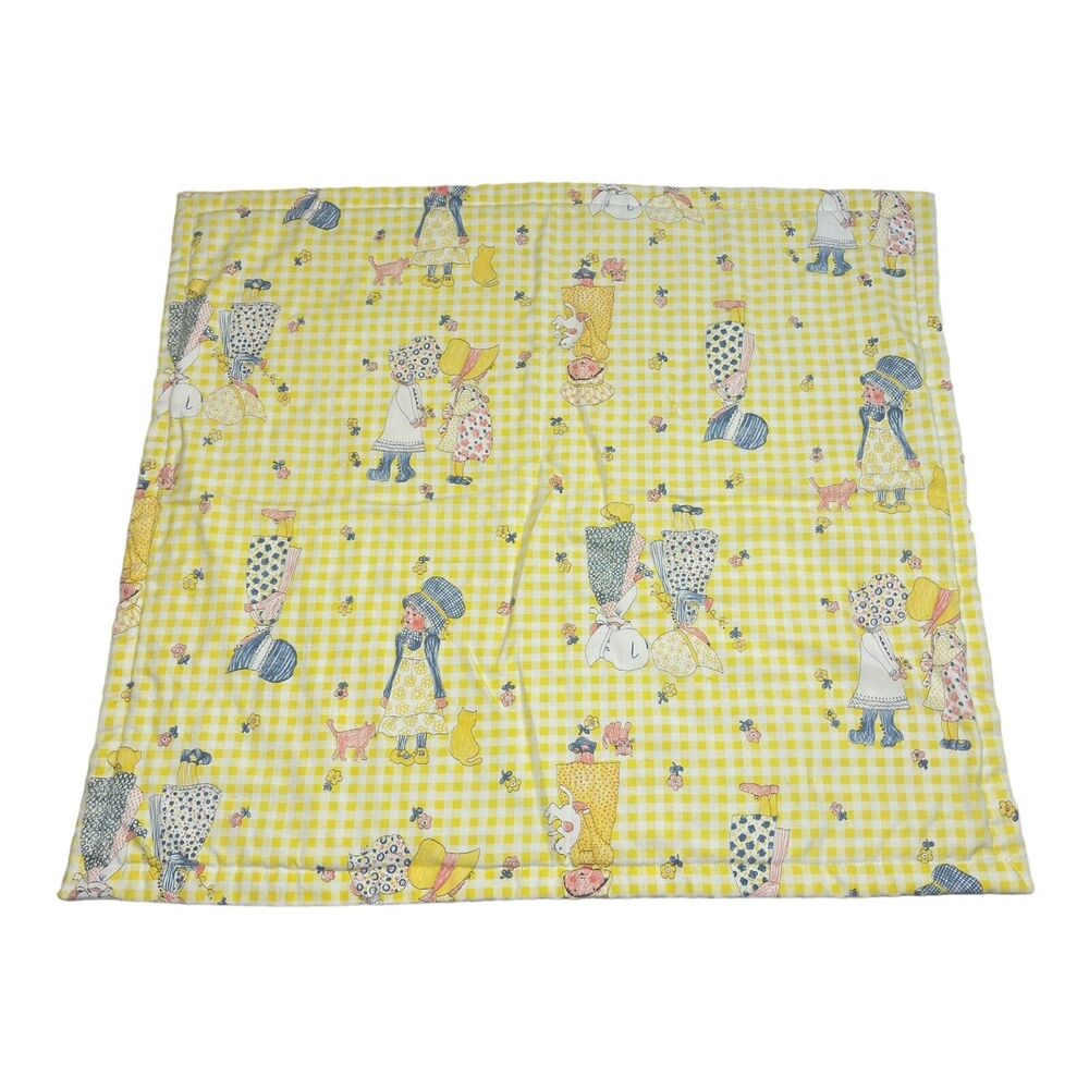 Baby Quilt Snowmen Penguins Holly Hobbie Cat Print Gender Neutral 24" by 26" - Picture 2 of 6